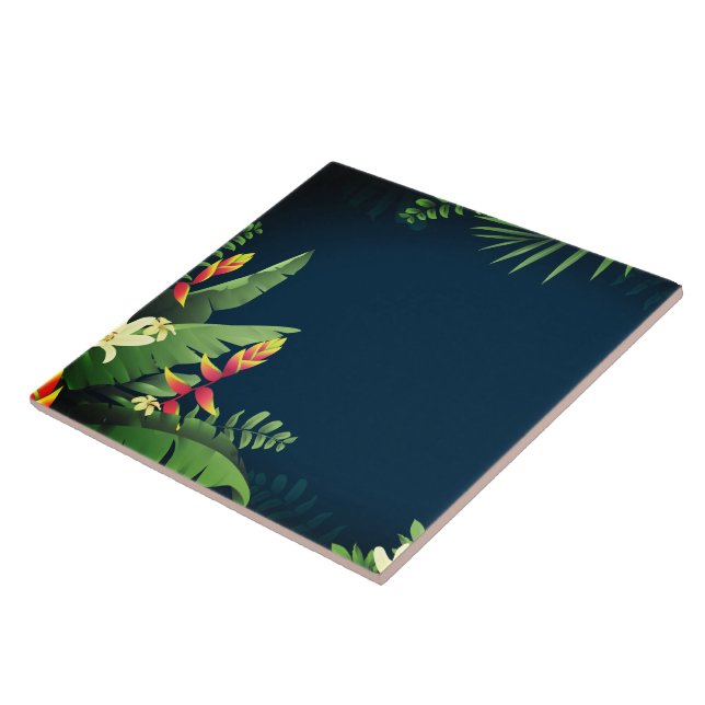 Hawaiian Print  Ceramic Tile (Side)