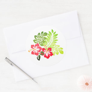Hawaiian Print Classic Round Sticker