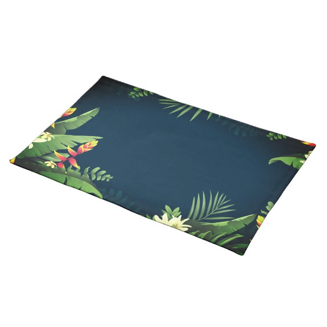 Hawaiian Print  Cloth Placemat (On Table)