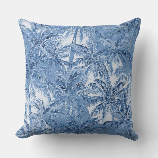 Hawaiian print coconut palm tree pattern throw pillow (Front)