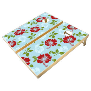 Hawaiian Print Cornhole Set