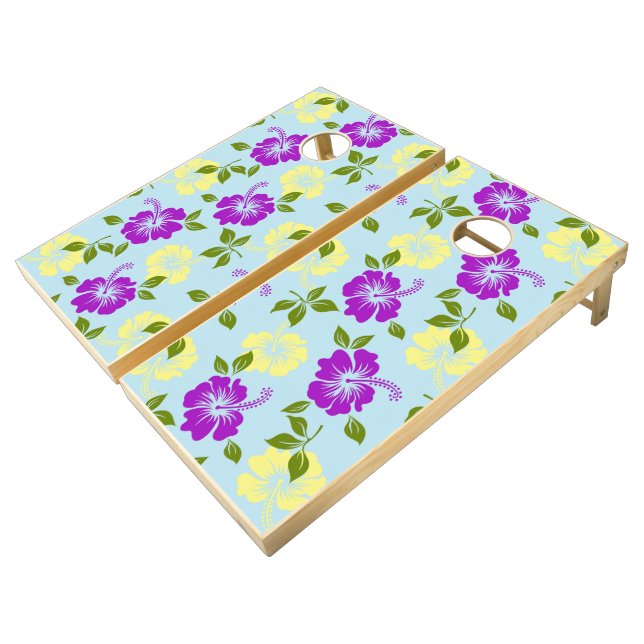 Hawaiian Print  Cornhole Set (Angled)