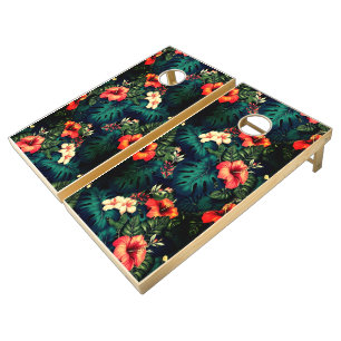 Hawaiian Print Cornhole Set