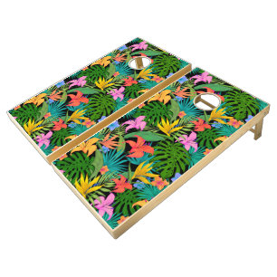 Hawaiian Print Cornhole Set