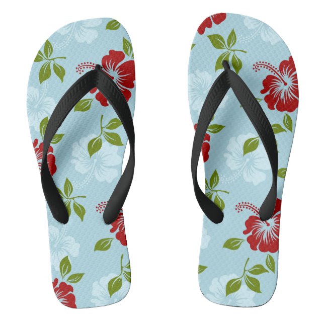 Hawaiian Print Flip Flops (Footbed)