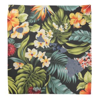 Hawaiian Print & Floral Hawai State Bandana