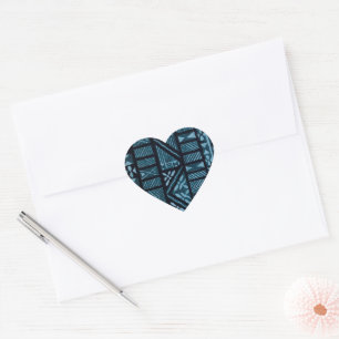 Hawaiian Print Heart Sticker
