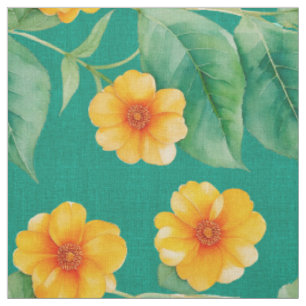 Hawaiian Print Ilima flower fabric