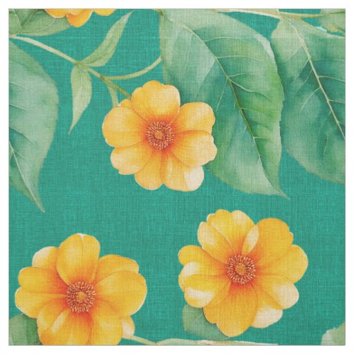 Hawaiian Print Ilima flower fabric