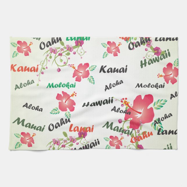 Hawaiian Print Kitchen Towel (Horizontal)