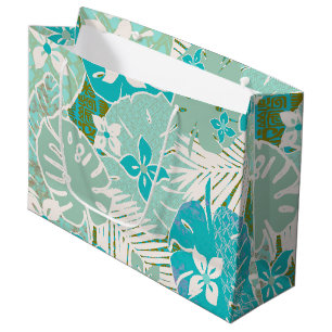 Hawaiian print large gift bag