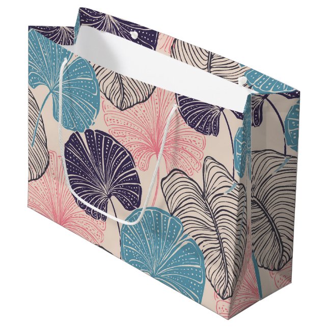 Hawaiian print  large gift bag (Front Angled)