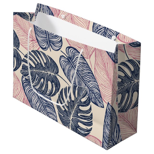 Hawaiian print  large gift bag (Front Angled)
