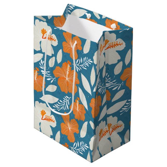 Hawaiian print  medium gift bag (Front Angled)