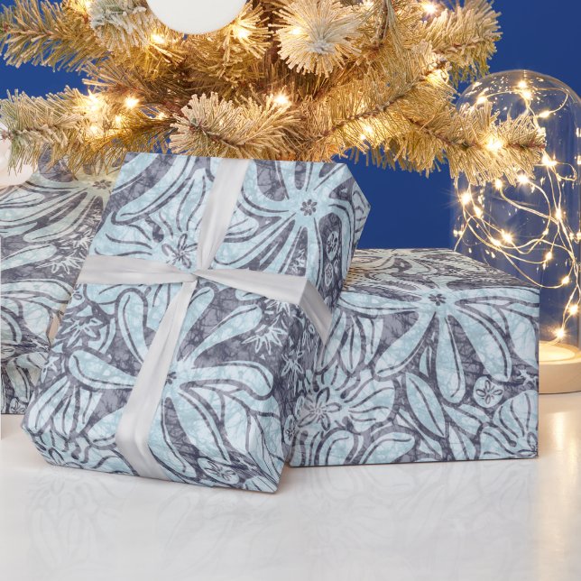 Hawaiian Print Naupaka ilima tiare flowers Wrapping Paper (Holidays)