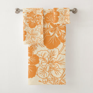 Hawaiian print Ohai Alii flower Bath Towel Set