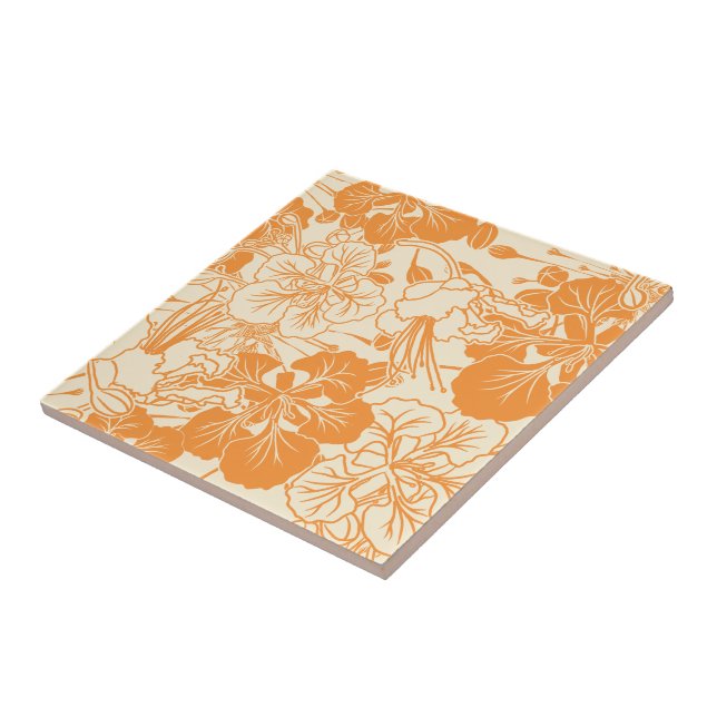 Hawaiian print Ohai Alii flower Ceramic Tile (Side)