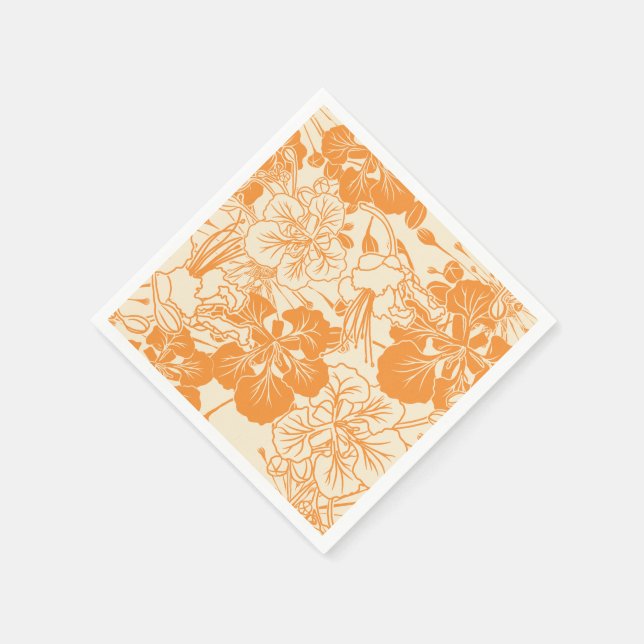 Hawaiian print Ohai Alii flower Napkins (Corner)