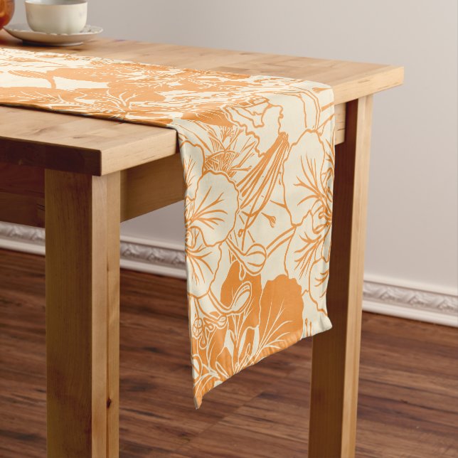 Hawaiian print Ohai Alii flower Short Table Runner (In Situ)