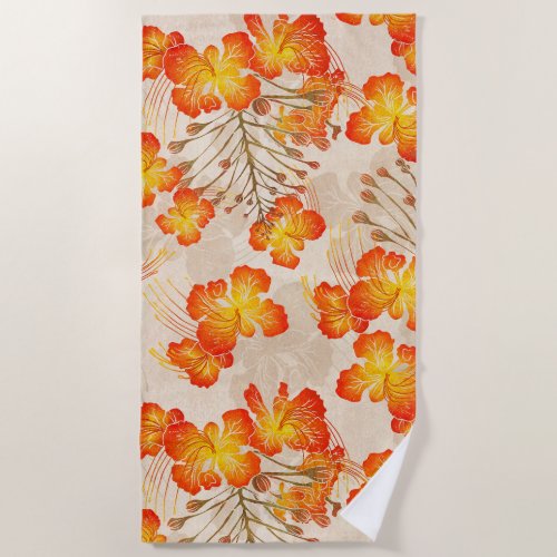 Hawaiian print Ohai Alii v2 pattern Beach Towel