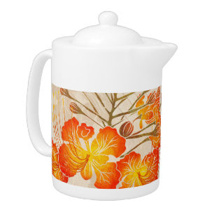 Hawaiian print Ohai Alii v2 pattern Teapot