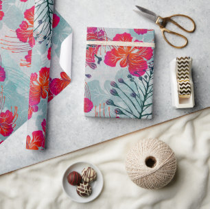 Hawaiian print Ohai Alii v2 pattern Wrapping Paper