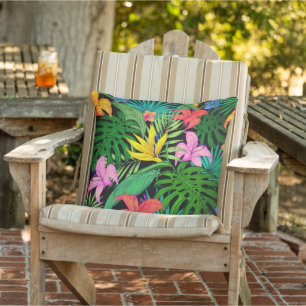 Hawaiian Print Outdoor Pillow