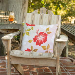 Hawaiian Print Outdoor Pillow