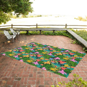 Hawaiian Print Outdoor Rug