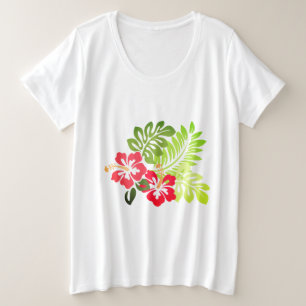 Hawaiian Print  Plus Size T-Shirt