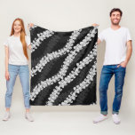 Hawaiian Print Puakenikeni lei Fleece Blanket