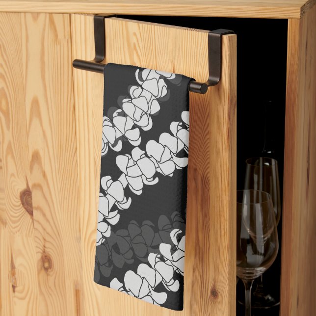 Hawaiian Print Puakenikeni lei Kitchen Towel (Thirds Fold)