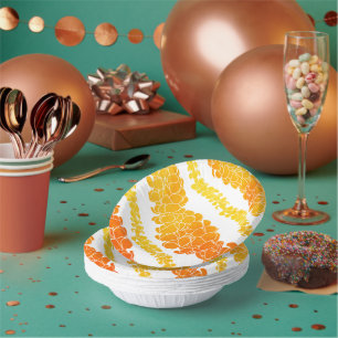 Hawaiian Print Puakenikeni lei Paper Bowls