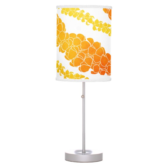 Hawaiian Print Puakenikeni lei Table Lamp (Front)