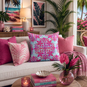 Hawaiian print quilt honu turtle batik throw pillow