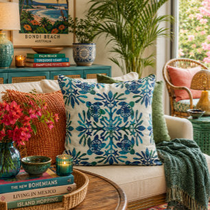 Hawaiian print quilt honu turtle  throw pillow