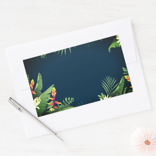 Hawaiian Print  Rectangular Sticker (Envelope)