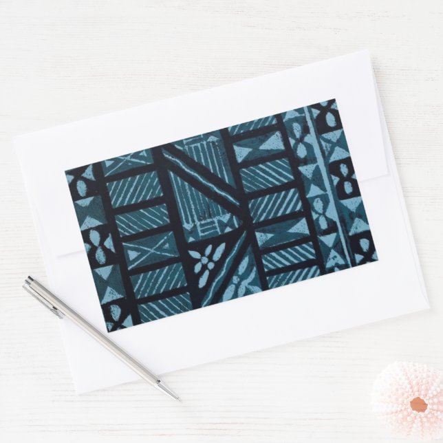 Hawaiian Print Rectangular Sticker (Envelope)