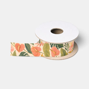 Hawaiian print satin ribbon