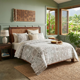 hawaiian print tapa vintage duvet cover