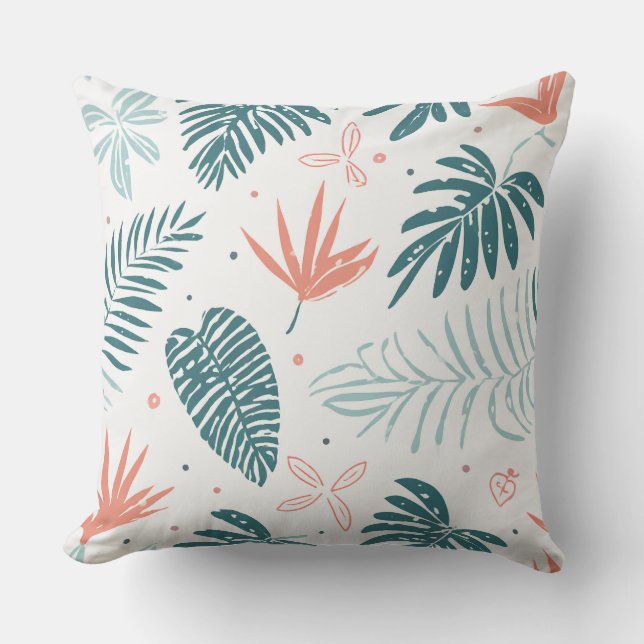 Hawaiian print  throw pillow (Front)