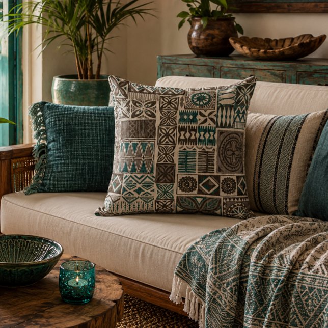hawaiian print throw pillow (Creator Uploaded)