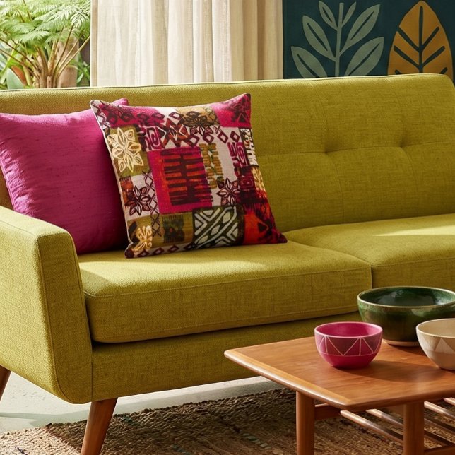 hawaiian print throw pillow (Creator Uploaded)