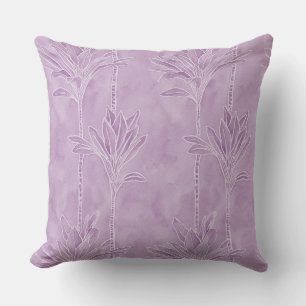 hawaiian print ti leaf plants throw pillow