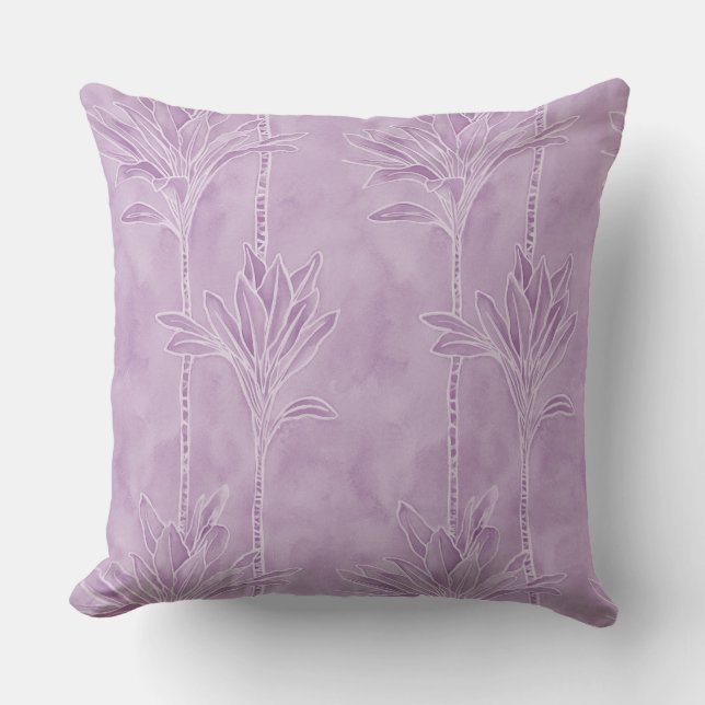 hawaiian print ti leaf plants throw pillow (Front)