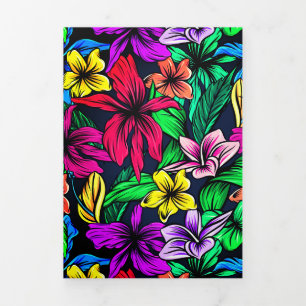 Hawaiian Print Tri-Fold Invitation