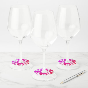 Hawaiian Print Wine Glass Tag