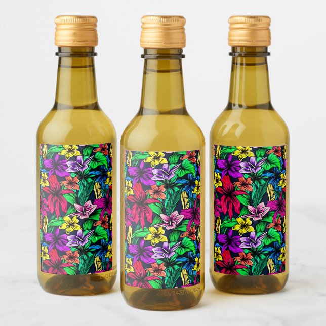 Hawaiian Print Wine Label (Bottles)