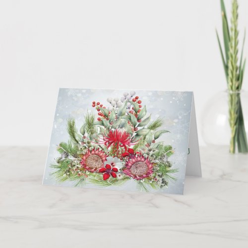 Hawaiian Protea Christmas Greeting Card