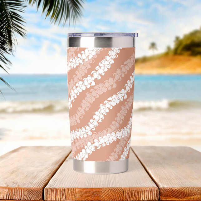 Hawaiian Puakenikeni lei Insulated Tumbler (Beach)